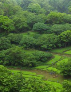 planting trees by local Nepalese People