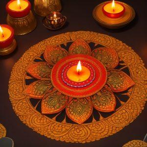 Diya Rangoli for Diwali